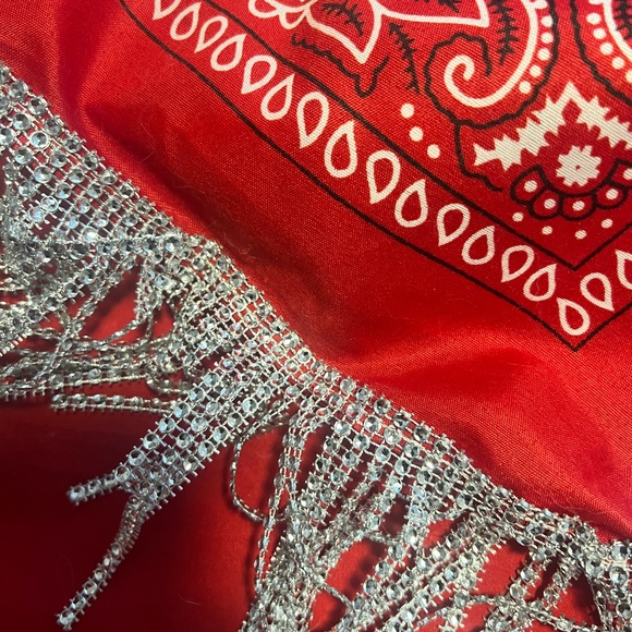 NWT Bandana with Rhinestone Fringe - Picture 2 of 4